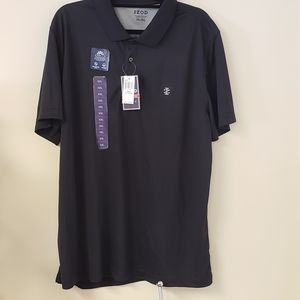 Izod 2xl black pattern polo shirt, plus size mens
